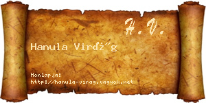 Hanula Virág névjegykártya